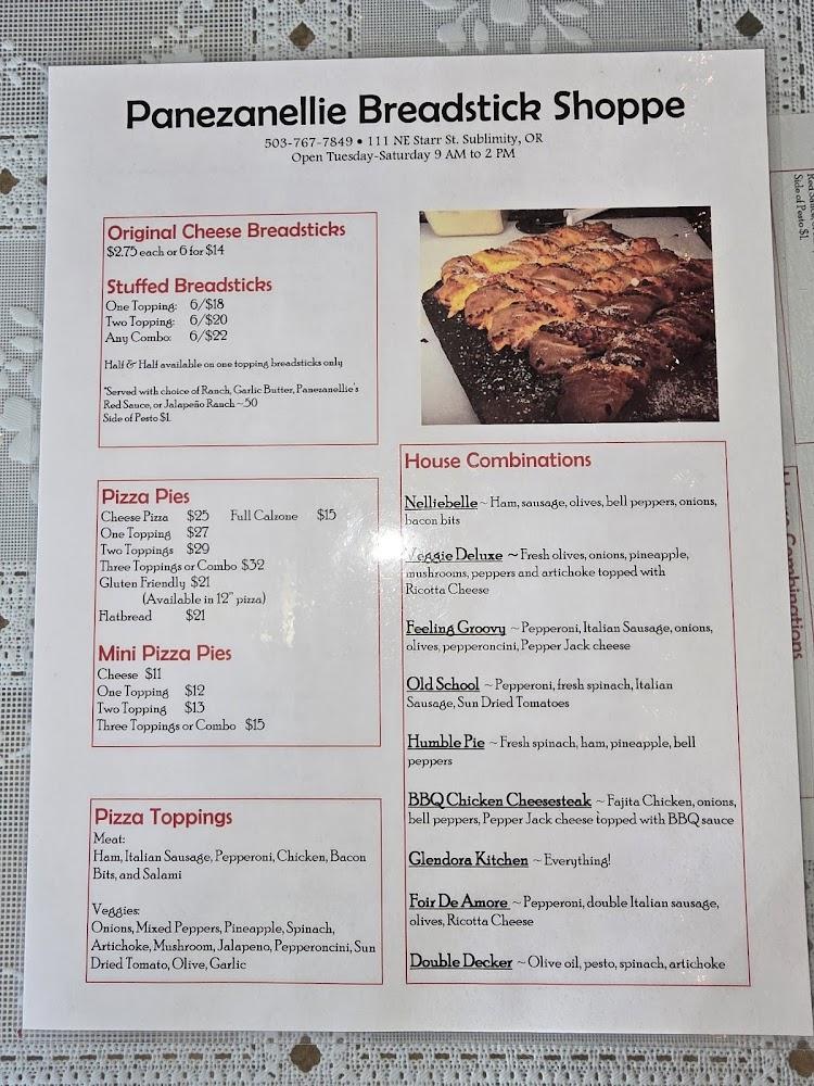 PanezaNellie Breadstick Shoppe Menu image 2